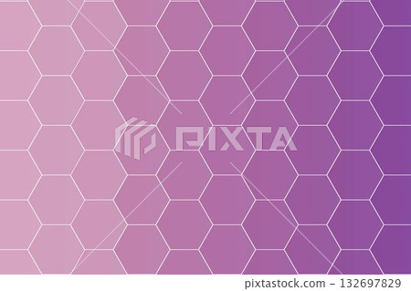 Hexagon pattern vector illustration in gradient purple color. 132697829