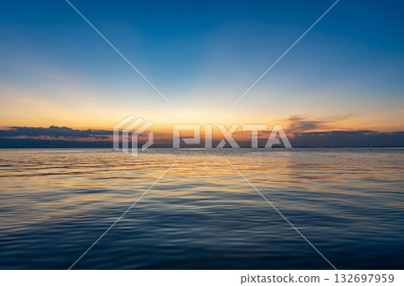 Sunset over Lake Tempe in Sulawesi, Indonesia 132697959