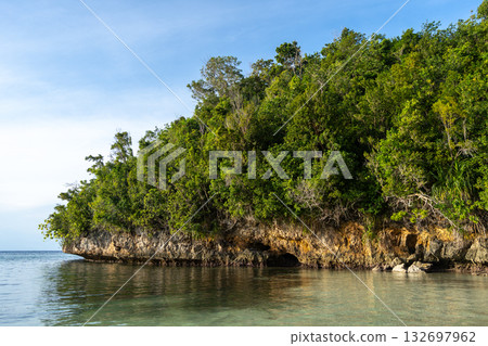 Lia beach bay, Waleakodi Island, Togian archipelago, Sulawesi, Indonesia Lia beach bay, Waleakodi Island, Togian archipelago, Sulawesi, Indonesia 132697962