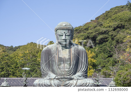 湛藍的天空和鎌倉大佛。 湛藍的天空和鎌倉大佛。 132698000