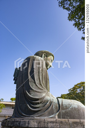 湛藍的天空和鎌倉大佛。 132698008