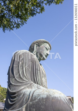 湛藍的天空和鎌倉大佛。 132698011