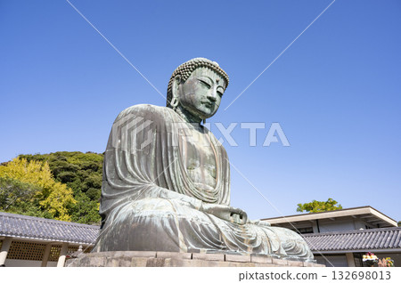 Refreshing blue sky and the Great Buddha of Kamakura 132698013