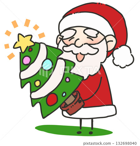 Christmas tree and Santa Claus 132698040