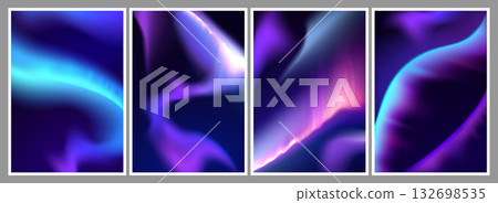 Aurora borealis color backgrounds set Aurora borealis color backgrounds set 132698535