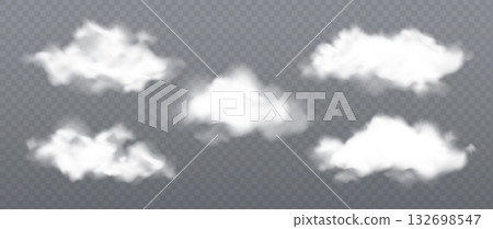 Fluffy cloud elements with transparent sky 132698547