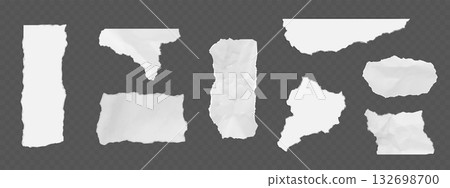 Torn paper cutout set with ripped edges 132698700