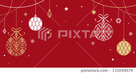 Elegant Christmas ornament background (vintage style) Elegant Christmas ornament background (vintage style) 132699074