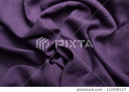 Waves of purple linen fabric 132699127