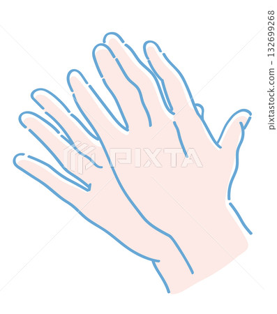 手勢插圖。鼓掌。向量圖素材。 手勢插圖。鼓掌。向量圖素材。 132699268