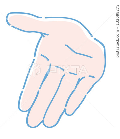Hand gesture illustration. Here you go pose. Vector illustration material. 132699275