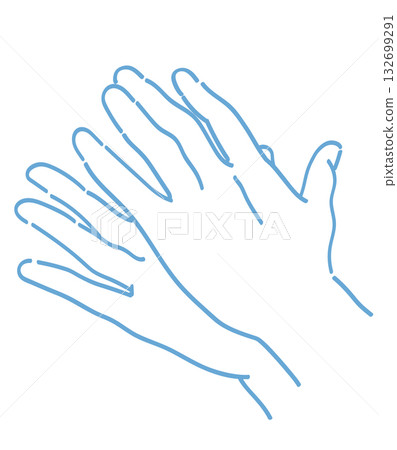 手勢插圖。鼓掌。向量圖素材。 手勢插圖。鼓掌。向量圖素材。 132699291