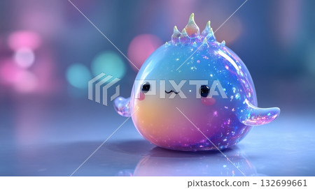 一個由透明角色組成的3D奇幻世界，這些角色像星系一樣閃耀。 132699661