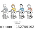 People training on exercise bikes 132700102