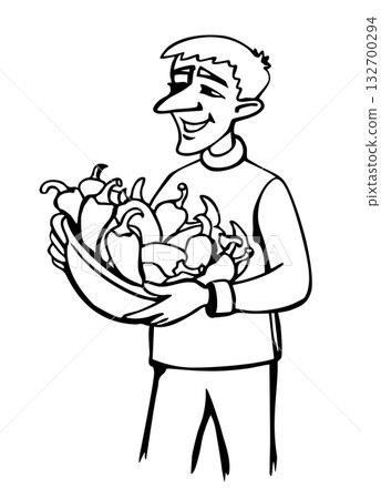 Vector illustration. Peter Piper picked a peck of pickled peppers 132700294