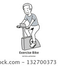 Elderly man riding an exercise bike 132700373