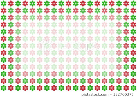 Abstract red and green floral pattern on white background, vector illustration with copy space at the center for text. Abstract red and green floral pattern on white background, vector illustration with copy space at the center for text. 132700375