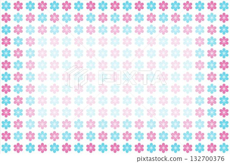 Abstract blue and pink floral pattern on white background, vector illustration with copy space at the center for text.  132700376