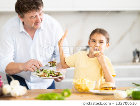 Daughter refuses to eat food prepared by father 132700516