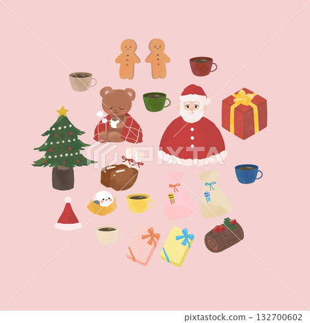 聖誕節例證材料集合 132700602