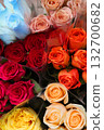 Colorful flowers lined up at a flower shop 132700682