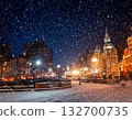 snowy night city 132700735