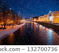 Snow falling night 132700736