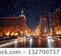 snowy night city 132700737