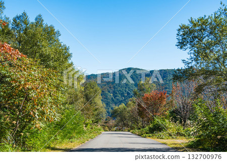 The natural scenery of Hakuba village as it turns autumn colors The natural scenery of Hakuba village as it turns autumn colors 132700976
