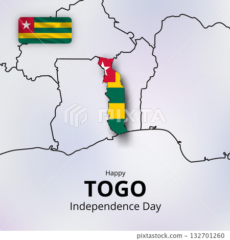 togo independence day, geographical map and flag 132701260