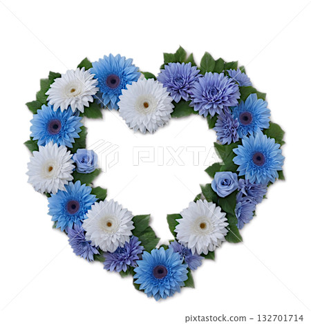 Heart-shaped flower wreath Heart-shaped flower wreath 132701714