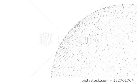 Abstract Plexus mesh geometric background. Dots or circles connected by lines. Technology abstract background with copy space. Minimalist mesh backdrop. Abstract polygonal shape. 132701764