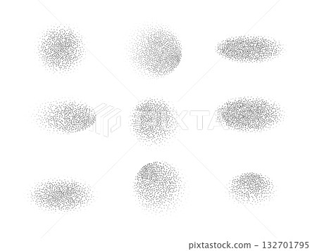 Stippling noise grain shapes, noise gradient, stipple effect made by dots. Noise texture abstract shapes. Stippling noise grain shapes, noise gradient, stipple effect made by dots. Noise texture abstract shapes. 132701795