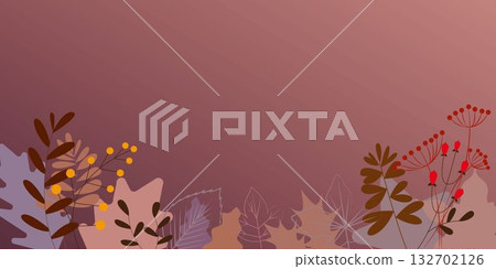 Autumn colorful leaf decoration illustration, autumn background material 132702126