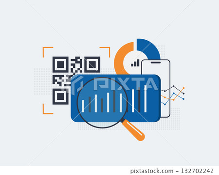 QR code tracking concept for digital marketing analytics, mobile campaigns. QR code analytics with user behavior analysis helping businesses measure engagement and optimize conversion rates QR code tracking concept for digital marketing analytics, mobile campaigns. QR code analytics with user behavior analysis helping businesses measure engagement and optimize conversion rates 132702242
