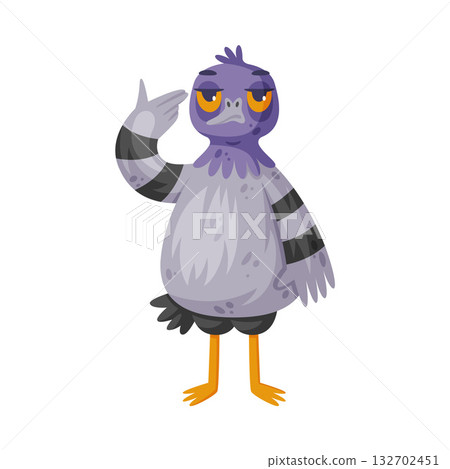 Pigeon Bandit and Criminal Character Show Pistol Vector Illustration 132702451