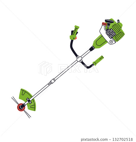 Grass Trimmer as Petrol Hand Tool and Equipment for Repair Work Vector Illustration Grass Trimmer as Petrol Hand Tool and Equipment for Repair Work Vector Illustration 132702518