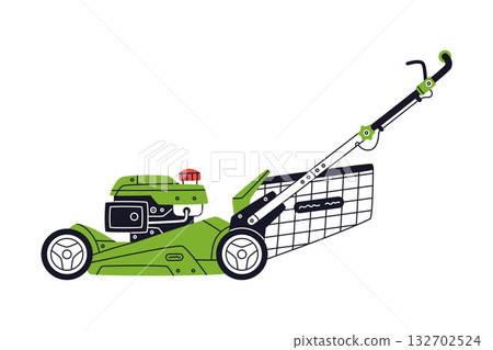 Grass or Lawn Mower as Petrol Hand Tool and Equipment for Repair Work Vector Illustration Grass or Lawn Mower as Petrol Hand Tool and Equipment for Repair Work Vector Illustration 132702524