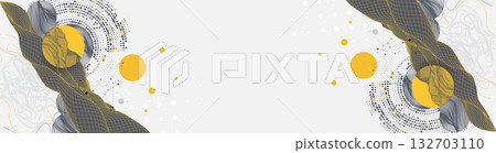 Abstract wireframe background. Modern science or technology art elements. Surface illustration inside circles Abstract wireframe background. Modern science or technology art elements. Surface illustration inside circles 132703110