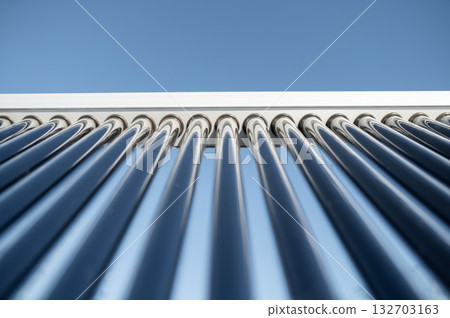 Modern photovoltaic equipment installed on building roof sustainable Modern photovoltaic equipment installed on building roof sustainable 132703163