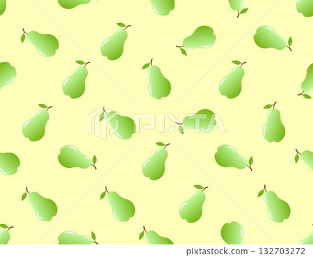 Green pears seamless pattern doodle design on yellow background vector illustration Green pears seamless pattern doodle design on yellow background vector illustration 132703272