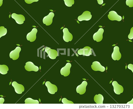 Green pears seamless pattern doodle design on dark green background vector illustration Green pears seamless pattern doodle design on dark green background vector illustration 132703273