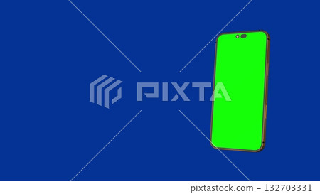 4K Smartphone mockup with chroma key green screen. 3D Illustration. 4K Smartphone mockup with chroma key green screen. 3D Illustration. 132703331