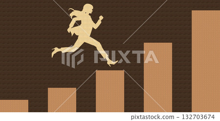 Illustration of a roadmap to achieving goals (businesswoman) Illustration of a roadmap to achieving goals (businesswoman) 132703674