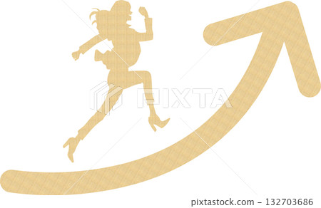 實現目標的路線圖插圖(女商人) 實現目標的路線圖插圖(女商人) 132703686