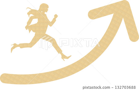 Illustration of a roadmap to achieving goals (businesswoman) Illustration of a roadmap to achieving goals (businesswoman) 132703688