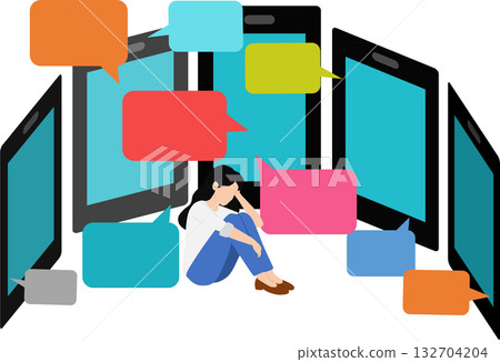 社群媒體恐懼症的圖示 132704204