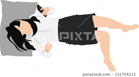 Illustration of a sleeping woman Illustration of a sleeping woman 132704215