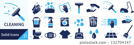 Vector cleaning silhouette icon set 132704347