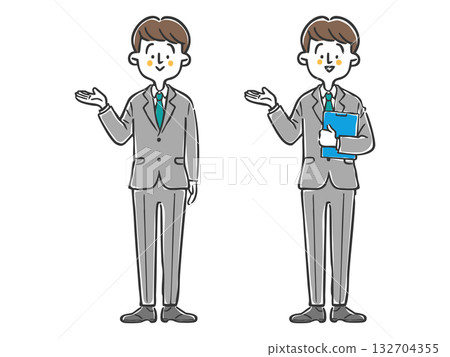 引導商務人士全身向量圖 引導商務人士全身向量圖 132704355
